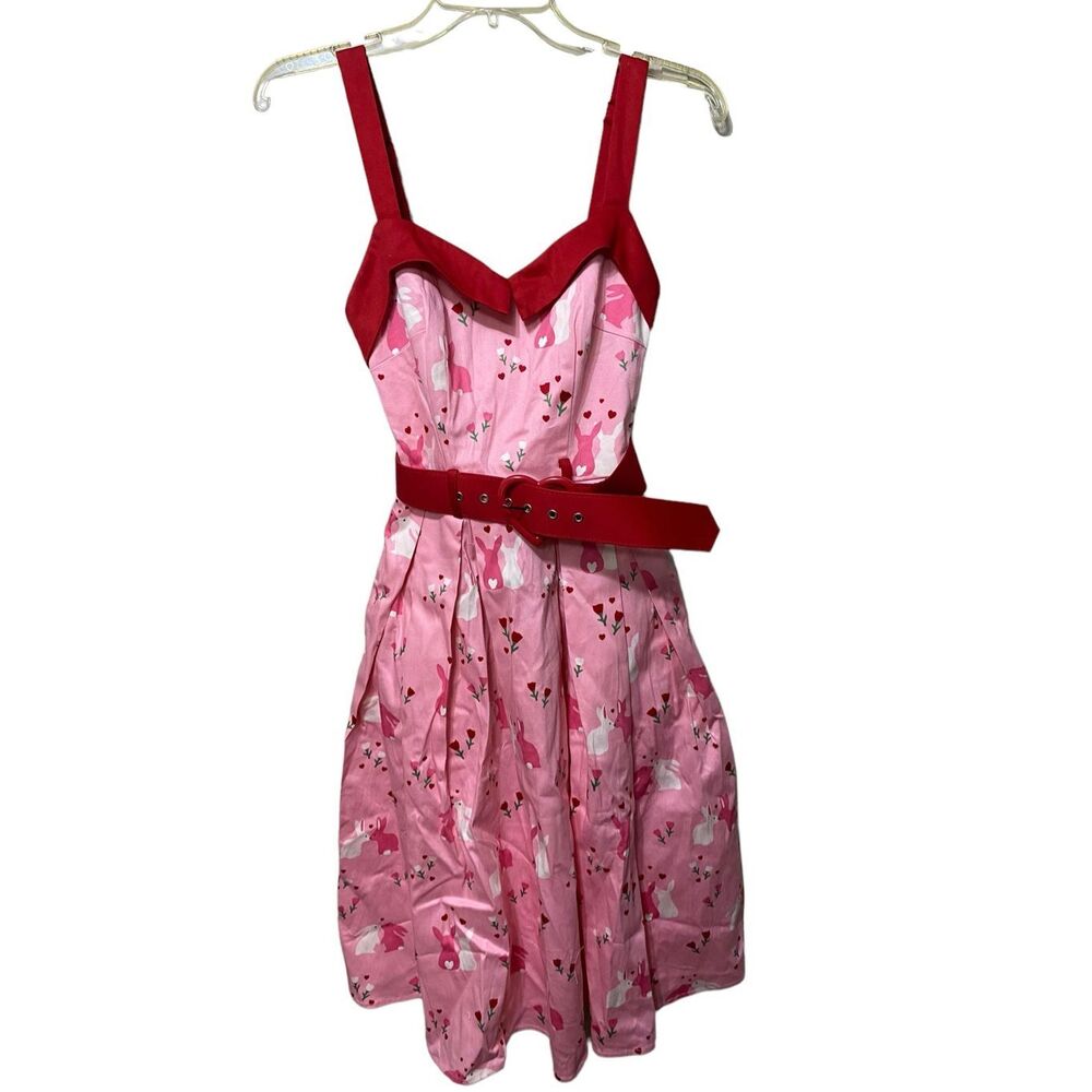 Collectif Dorothy Some Bunny To Love Swing Dress Retro Pinup NWT Size 0 RARE SOL
